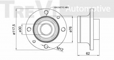 TREVI AUTOMOTIVE wb1673 -  Комплект подшипника ступицы колеса
